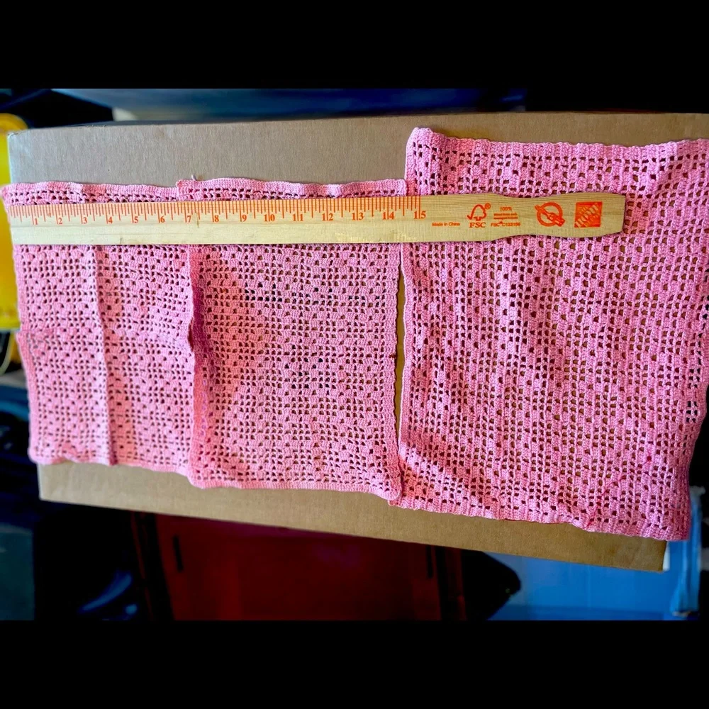 Crocheted VINTAGE 3 Piece Pink Doilies